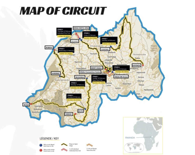 Tour of Rwanda : parcours des étapes de l’édition 2024