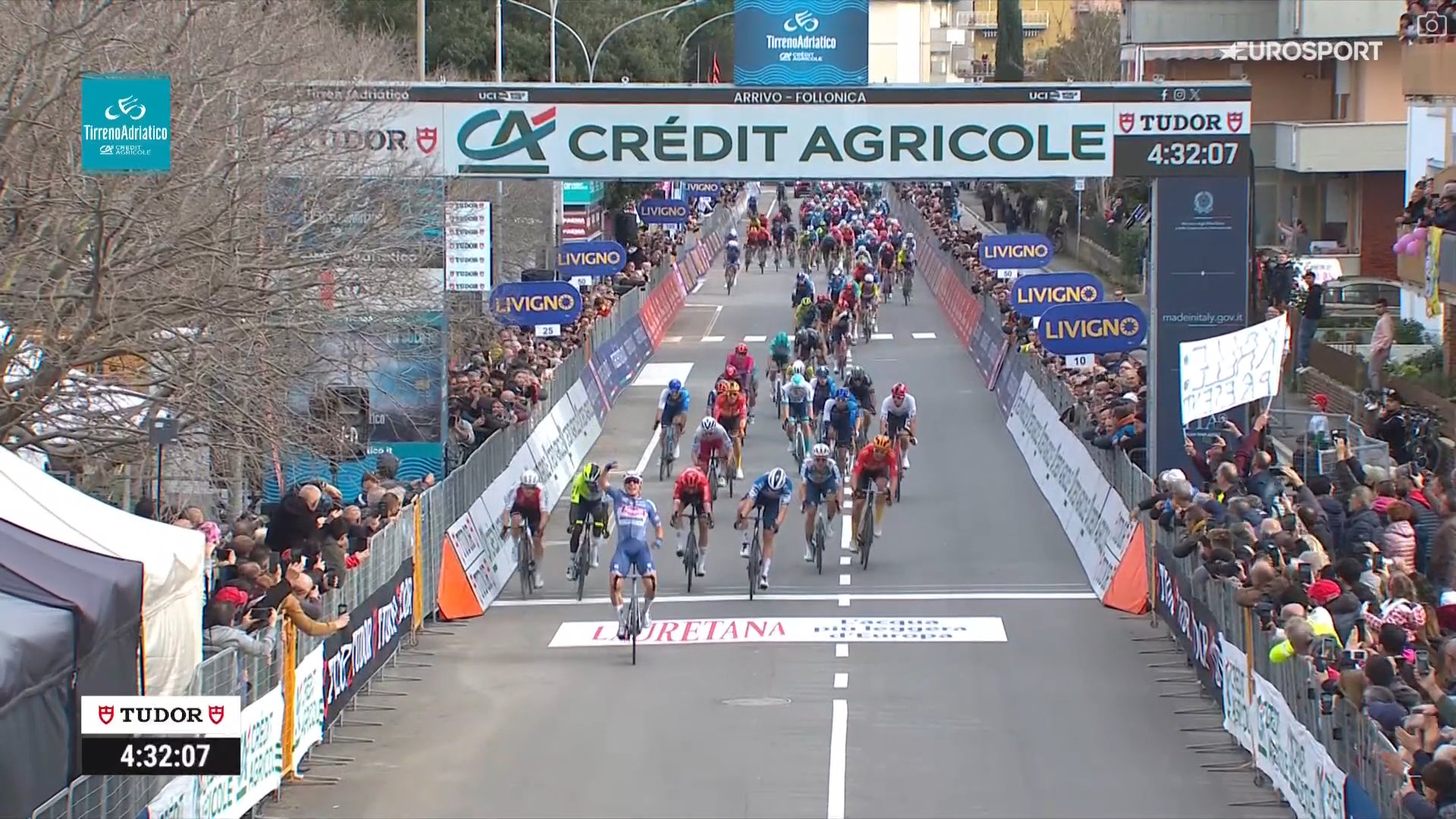 Classement de la 2ème étape de Tirreno-Adriatico, remportée par Jasper Philipsen