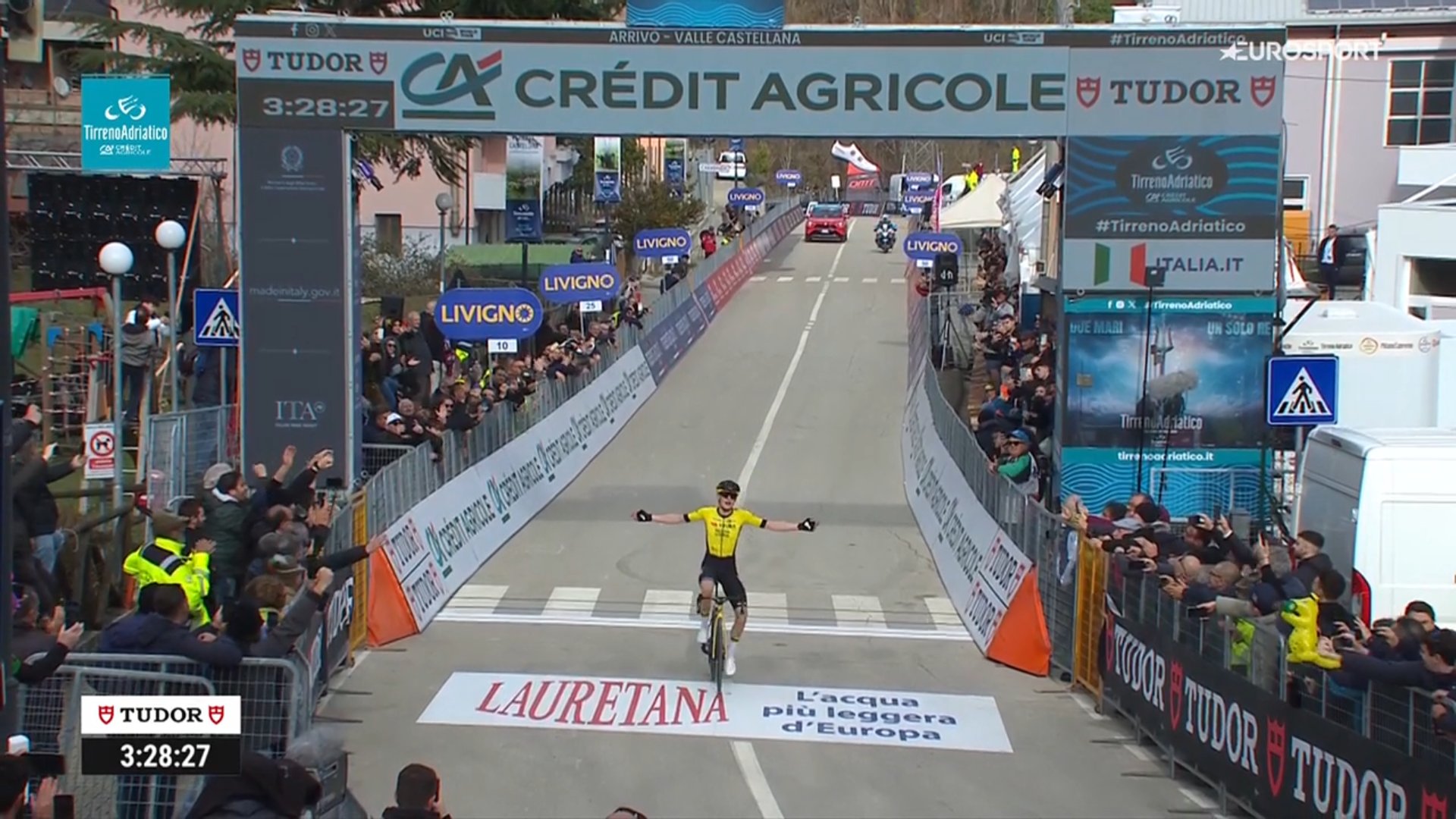 Classement de la 5ème étape de Tirreno-Adriatico, remportée par Jonas Vingegaard.