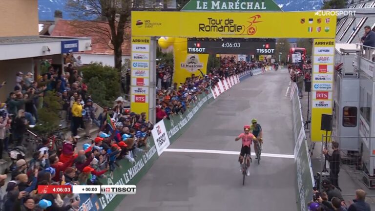 Classement de la 4ème étape du Tour de Romandie, remportée par Richard Carapaz