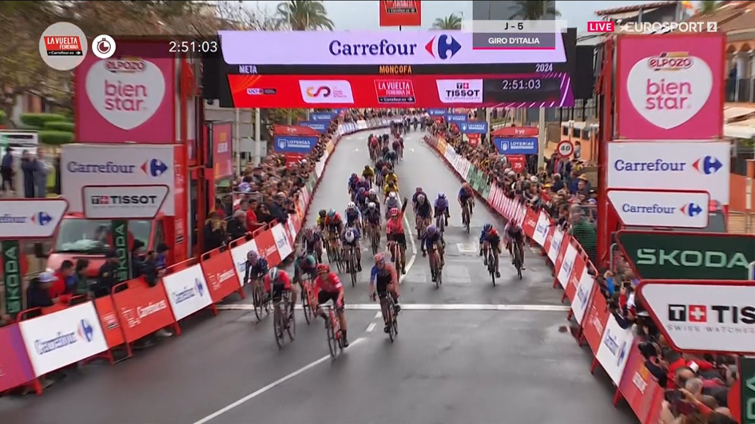 Classement de la 2ème étape de la Vuelta Femenina, remportée par Alison Jackson