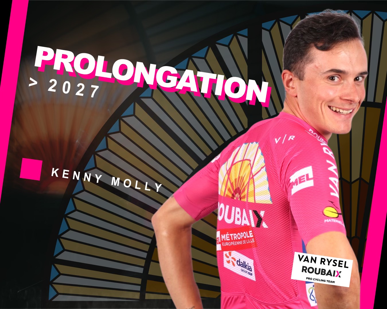 L'équipe Van Rysel Roubaix a annoncé la prolongation du contrat de Kenny Molly