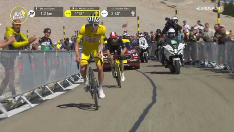 Tadej Pogacar bat le record de la montée du Ventoux