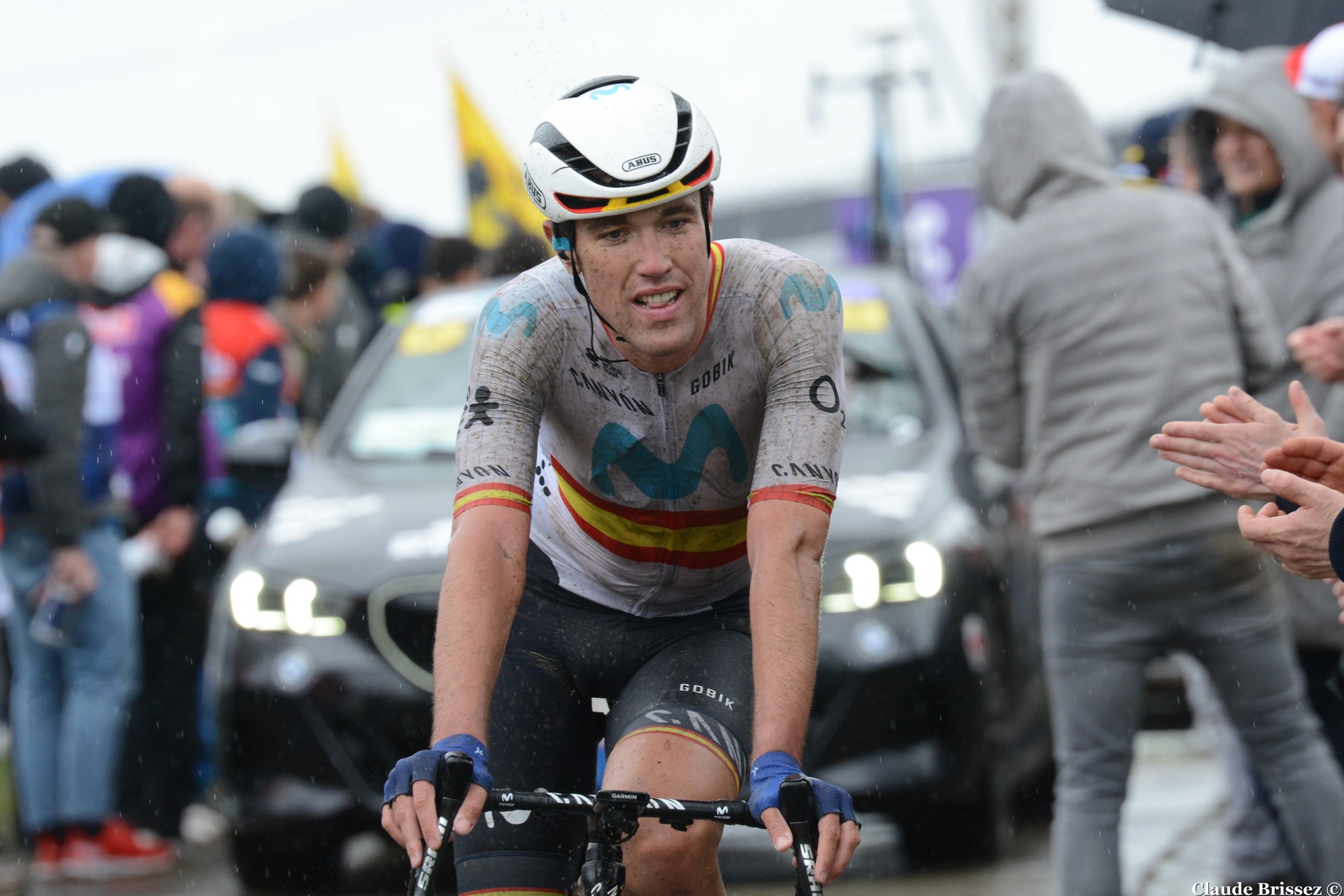 Oier Lazkano (Red Bull-BORA-hansgrohe) lors de sa dernière apparition à Paris-Roubaix 2025.