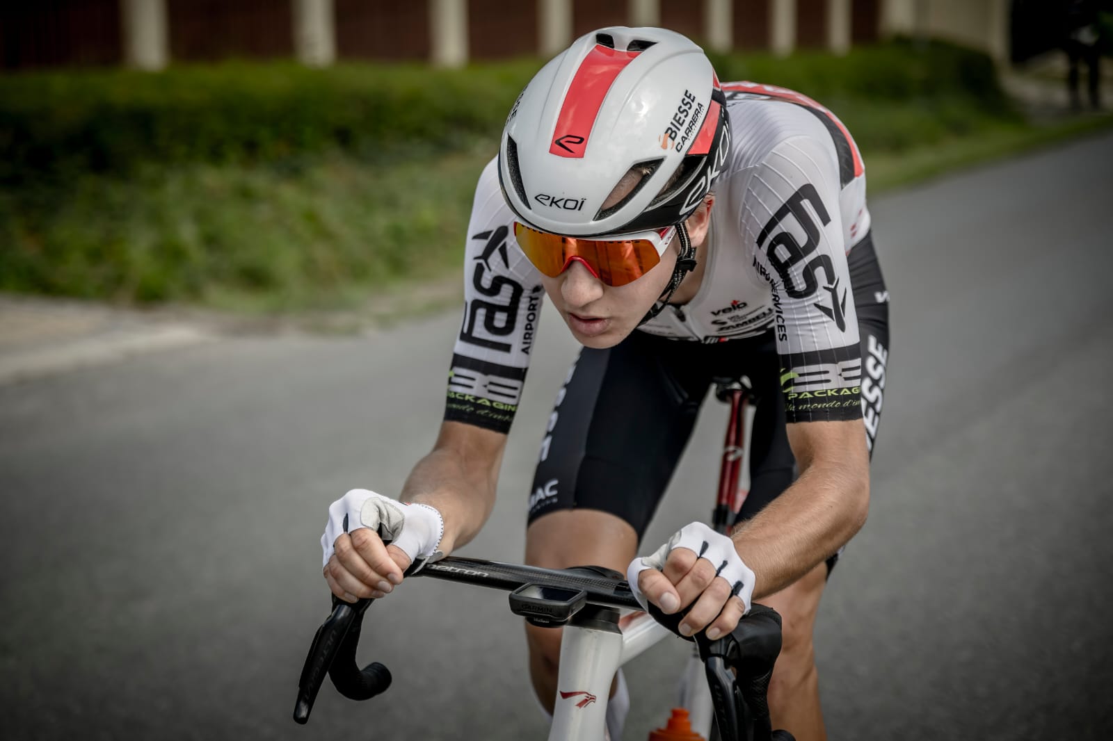 Filip Gruszczynski en course sous le maillot Biesse Carrera Premac en 2025.