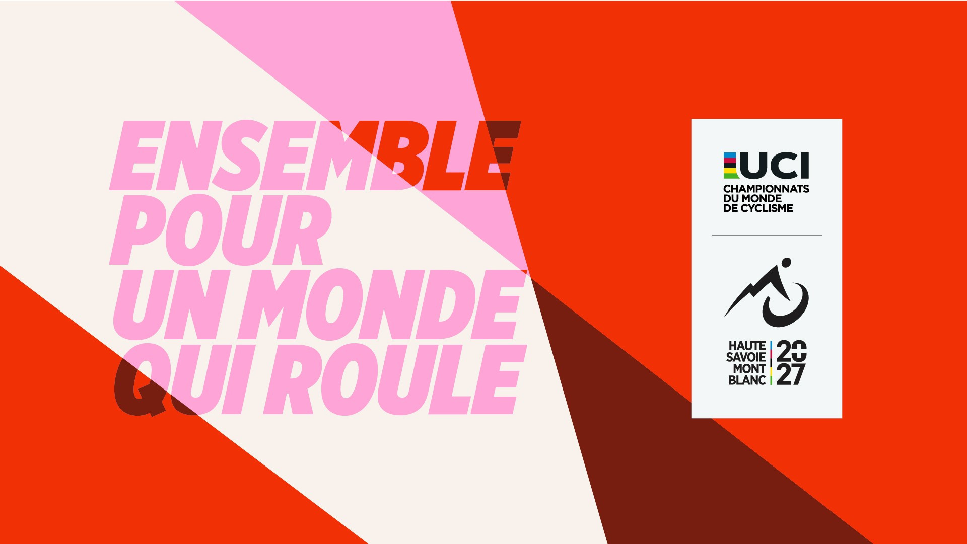 Logo officiel des Championnats du Monde de Cyclisme UCI 2027 Haute-Savoie Mont-Blanc.