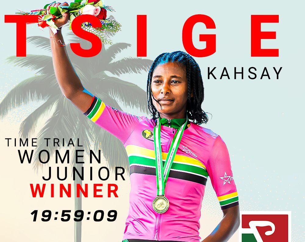 Tsige Kahsay Kiros a remporté le titre de championne d'Afrique 2025 du chrono dans la catégorie U19.