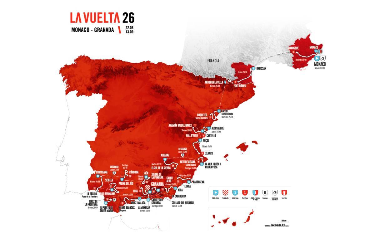 Parcours officiel du Tour d’Espagne 2026 avec les 21 étapes