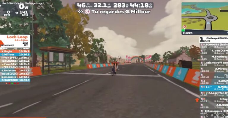 Départ de la première manche du COMC E Cycling Challenge 2026 sur Zwift
