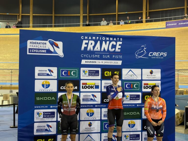 Podium de l’élimination femmes – Championnats de France piste 2026