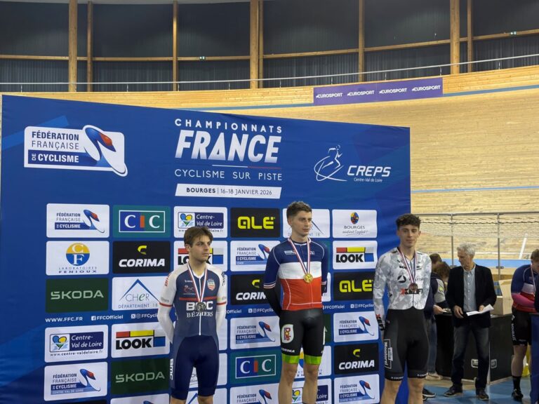 Podium de la course aux points hommes – Championnats de France piste 2026