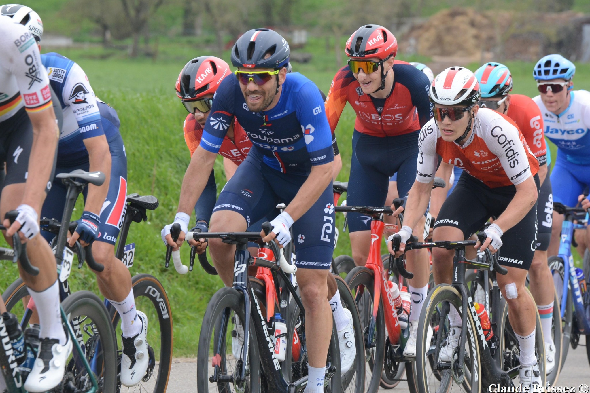 Olivier Le Gac en course sous le maillot Groupama-FDJ