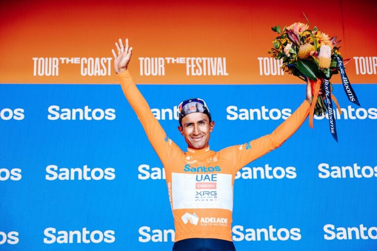 Jhonatan Narváez, vainqueur du Tour Down Under 2025, lors d’une étape en Australie-Méridionale