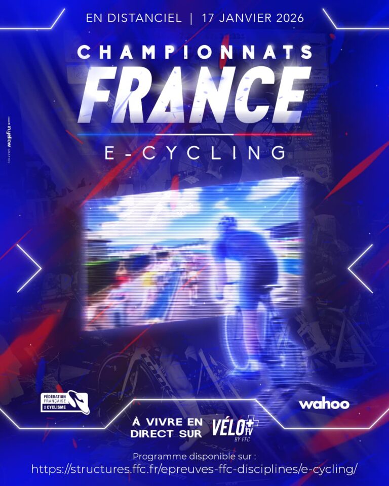 Championnats de France e-cycling 2026 en distanciel, course virtuelle sur plateforme connectée