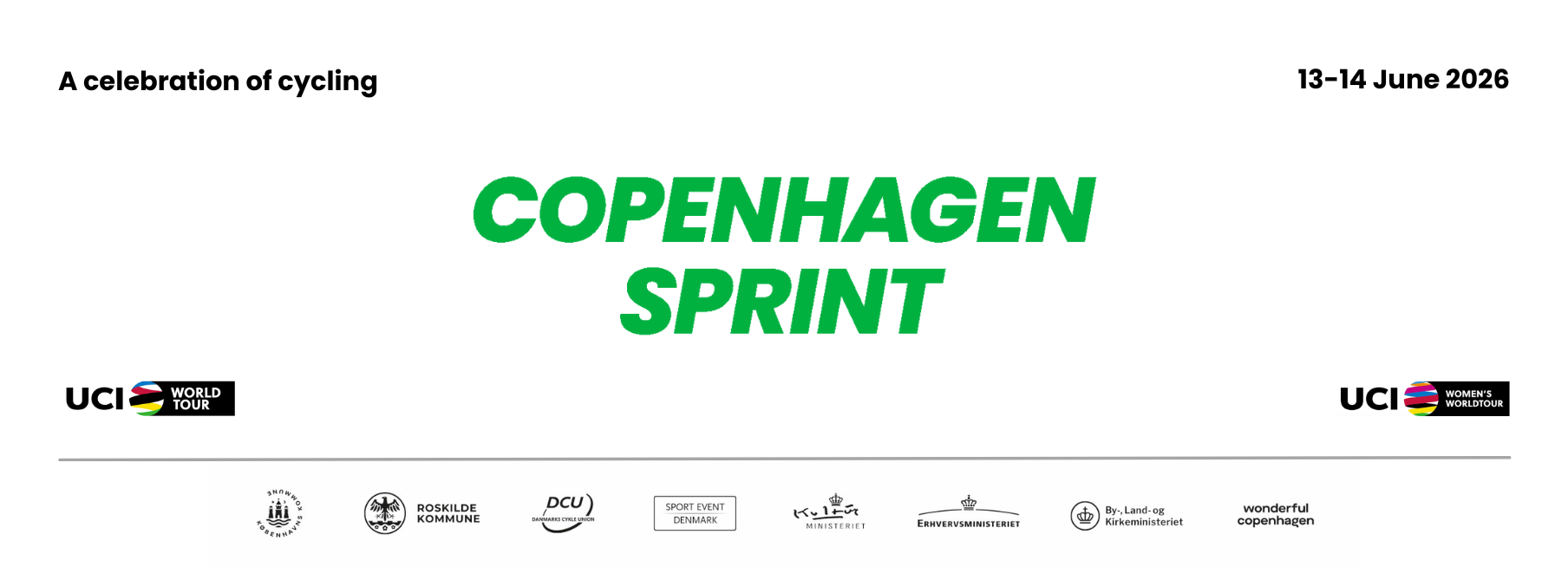 Affiche officielle du Copenhagen Sprint présentant la date et l’identité visuelle de l’épreuve
