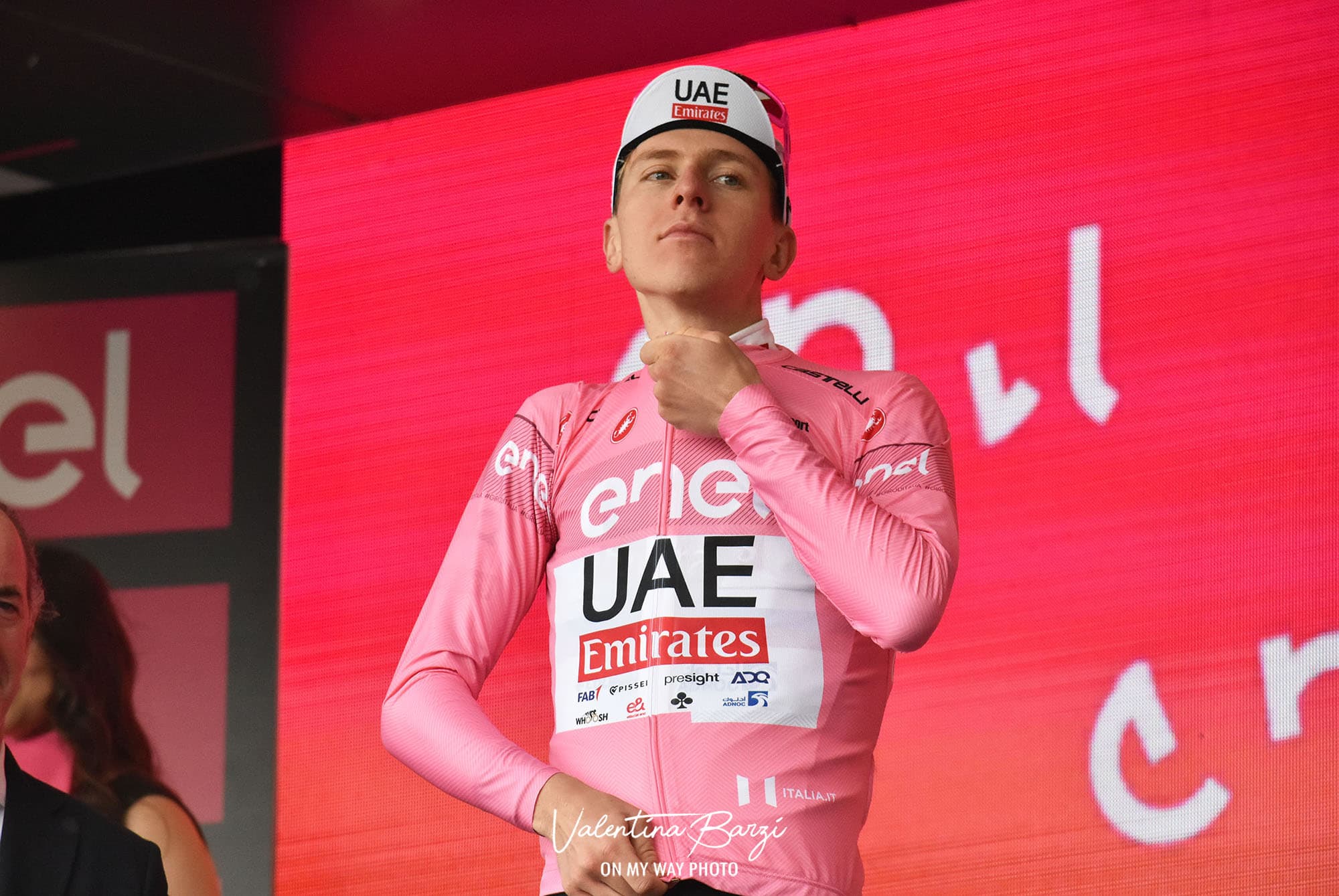 Tadej Pogačar en course lors d’une épreuve du calendrier UCI