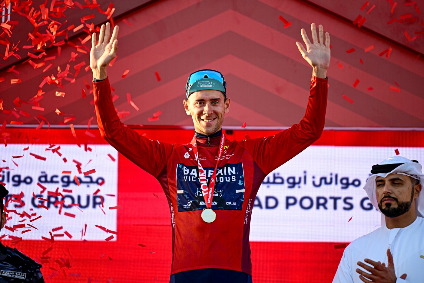 Antonio Tiberi lors d’une arrivée au sommet sur une course WorldTour