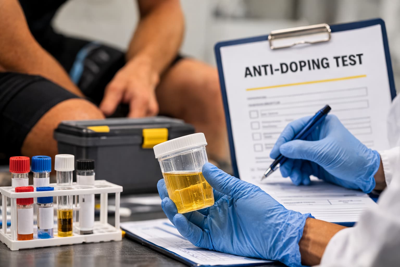 Contrôle antidopage d’un sportif avec prélèvement d’échantillon en laboratoire