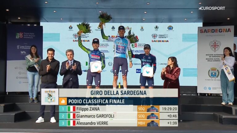 Filippo Zana leader du Giro di Sardegna