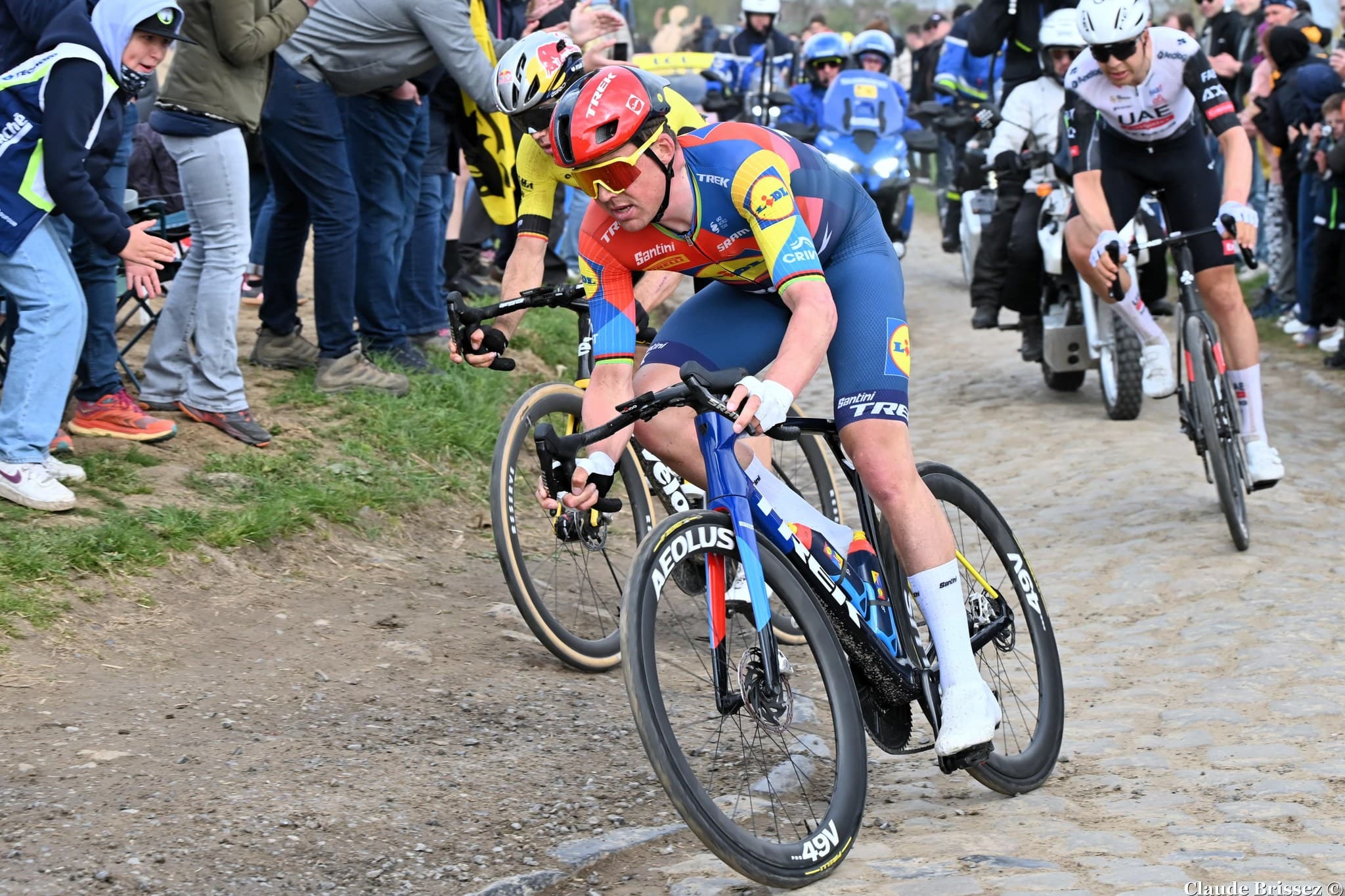 Mads Pedersen en course avec Lidl-Trek