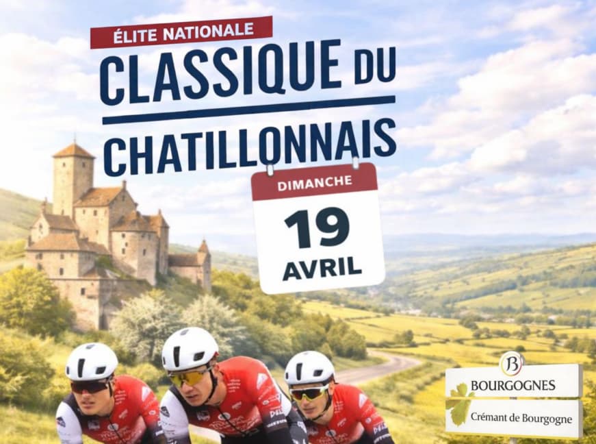 Affiche de la Classique du Chatillonnais avec informations de l’épreuve cycliste