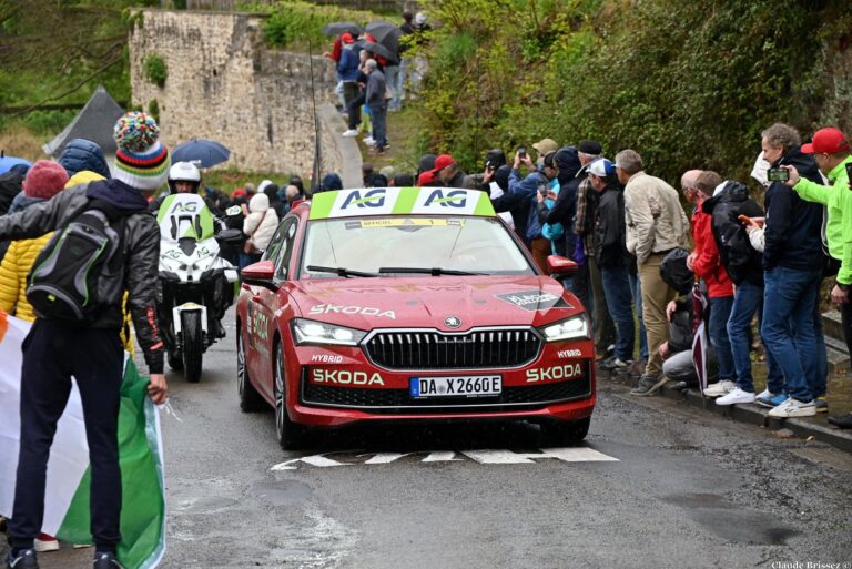 Mur de Huy lors d’une course cycliste en Belgique