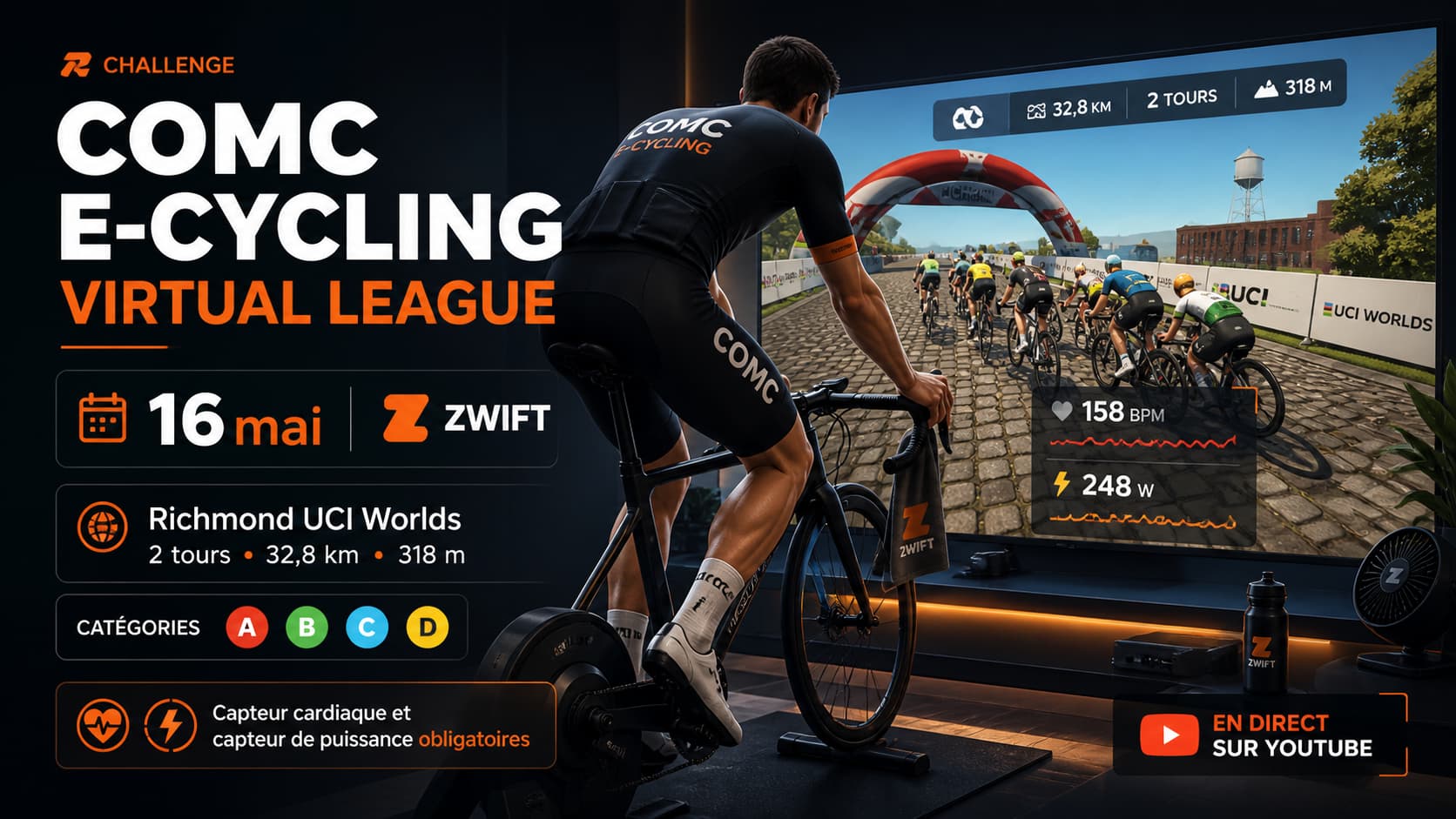 Course COMC E-Cycling Virtual League sur Zwift