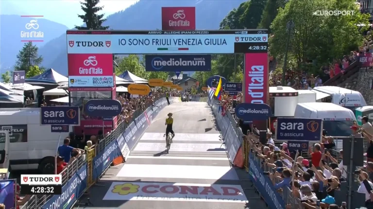 Sepp Kuss vainqueur de la 19e étape du Giro d’Italia à Alleghe