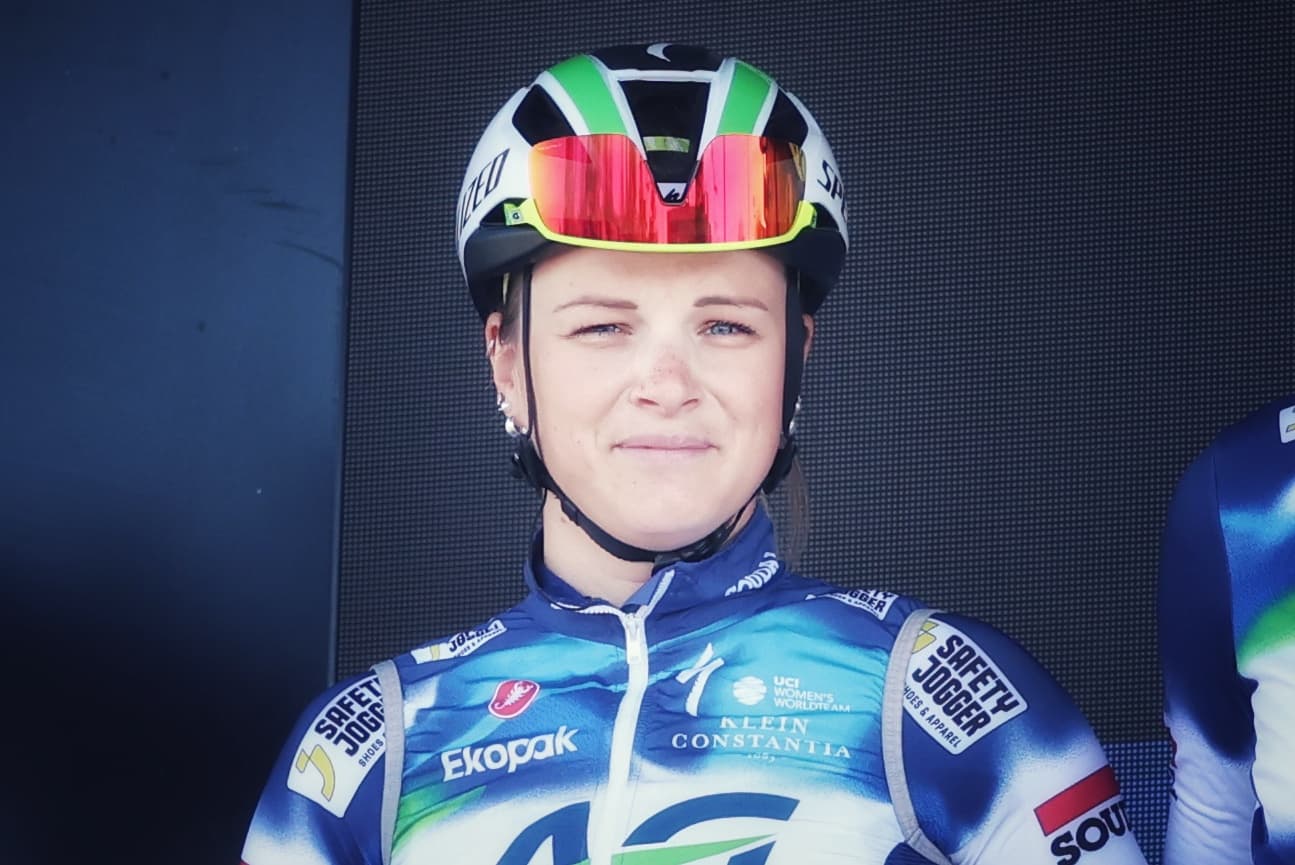 Gladys Verhulst lors d’une course cycliste féminine
