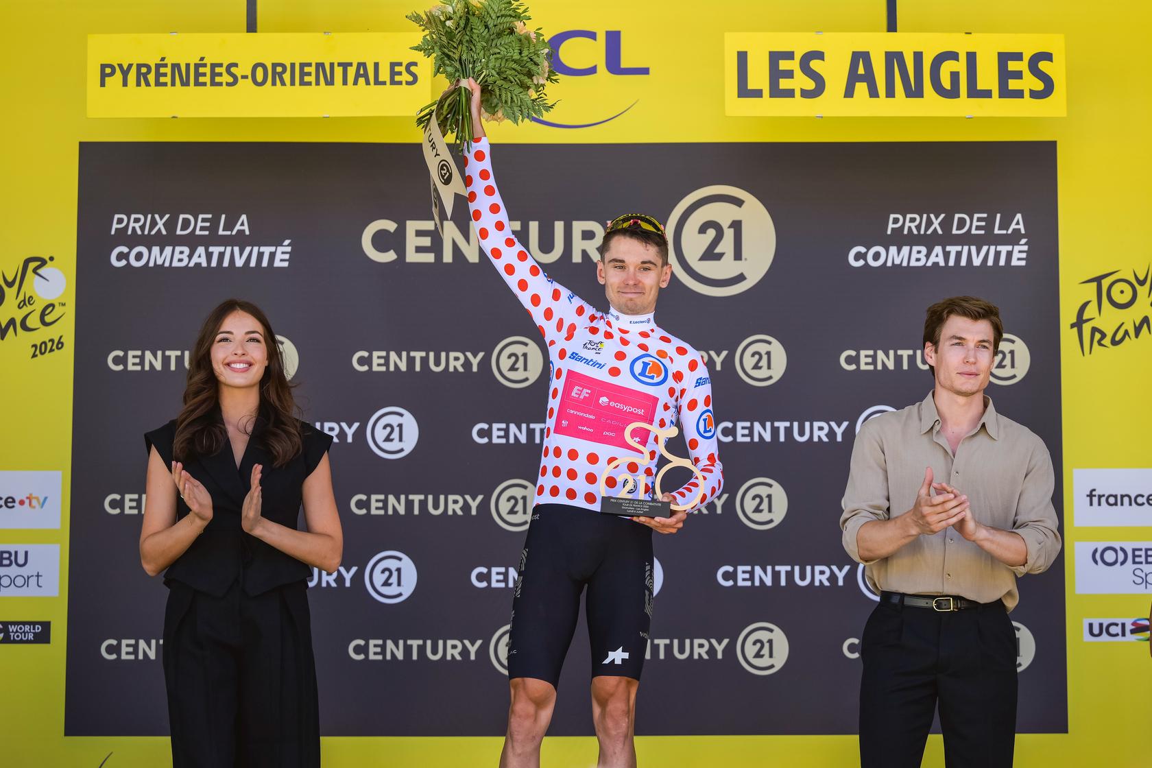 Tadej Pogacar maillot vert et Alex Baudin meilleur grimpeur après la 3e étape du Tour de France