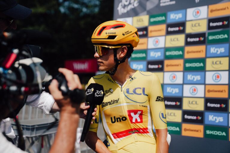 Torstein Træen en maillot jaune sur le Tour de France avant son abandon