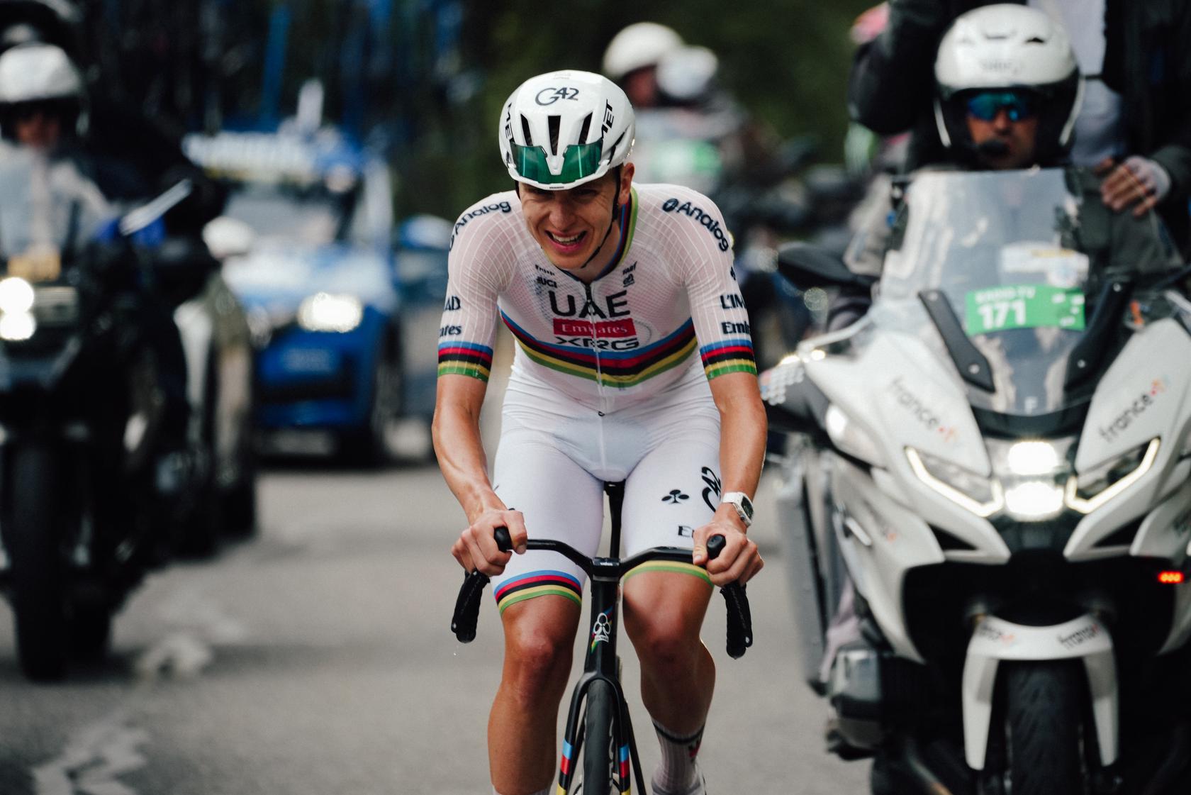 Tadej Pogacar après sa victoire à Gavarnie sur le Tour de France